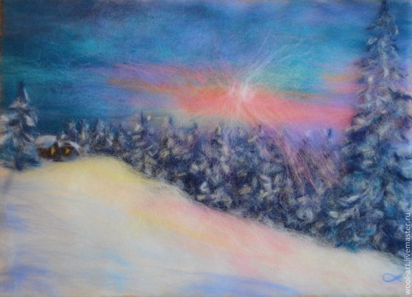 Зимний пейзаж из шерсти