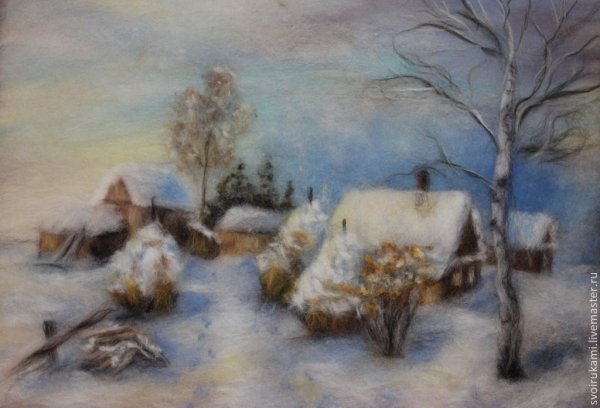 Зимний пейзаж из шерсти