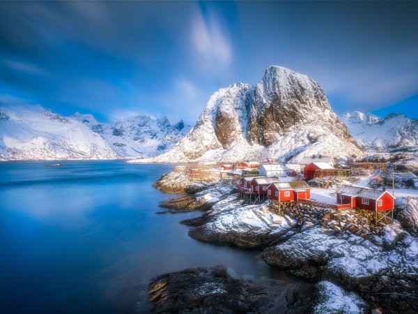 Лофотенские острова Норвегия зима
