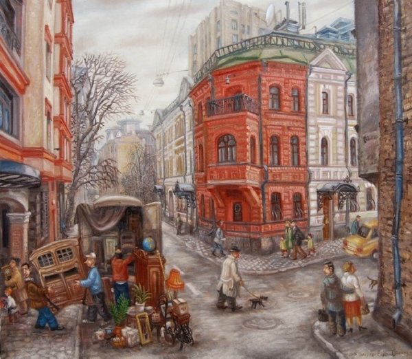 Городской пейзаж наивное искусство