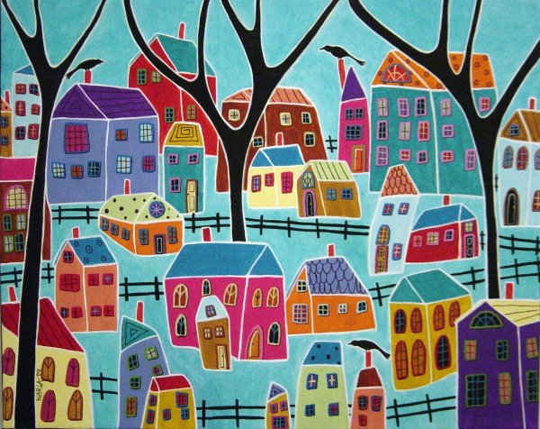 Декоративный пейзаж деревня