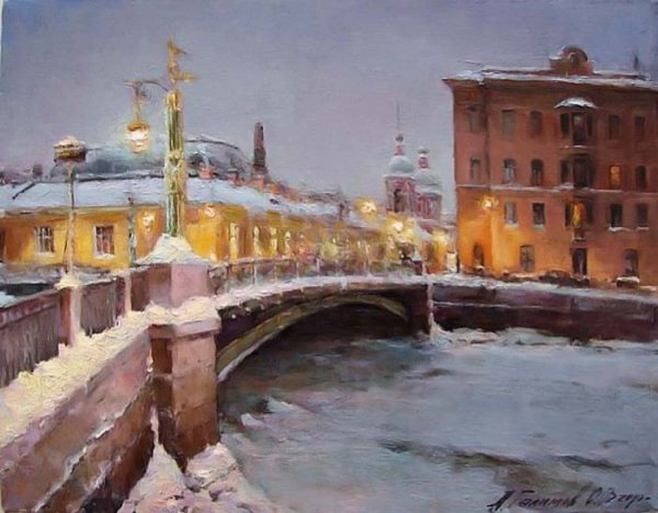 Сергей Темерев акварель Петербург