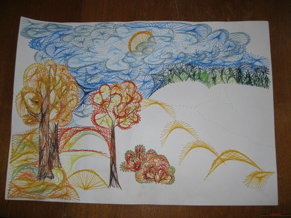 Декоративное панно в технике изонить