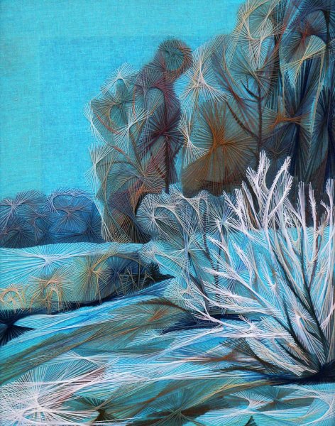 Нитяная Графика на дереве