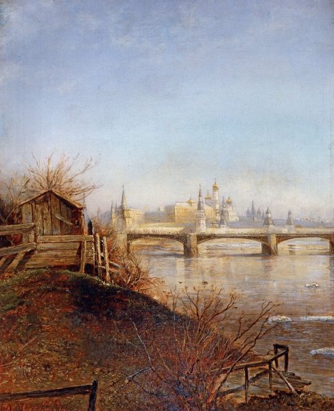 Саврасов вид на Московский Кремль Весна 1873