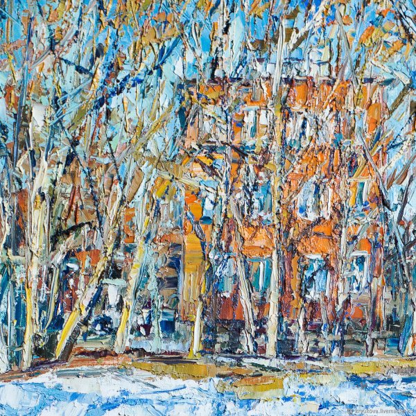 Оттепель город в живописи