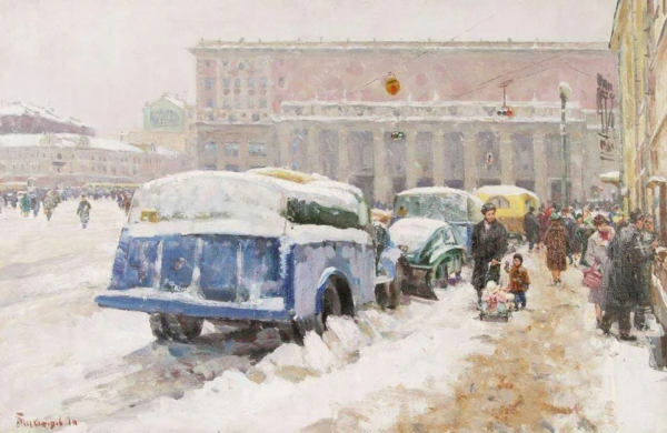 Леонид Тихомиров заснеженная Москва