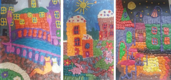 Пластилиновая живопись город