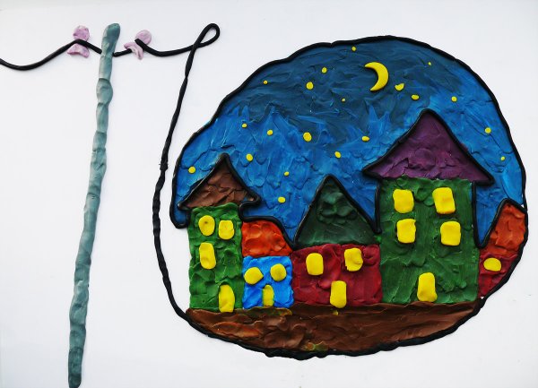 Пластилиновая живопись пейзаж