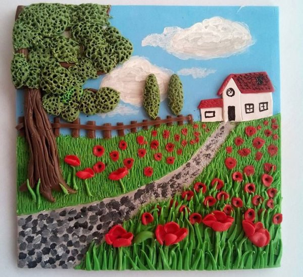 Рисование пластилином на стекле