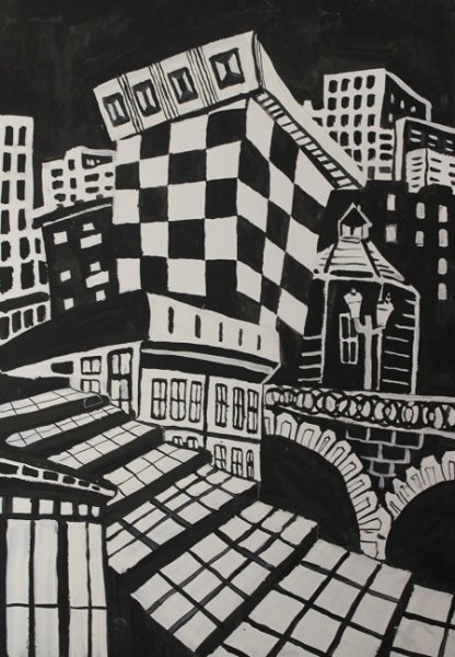 Графическая композиция город