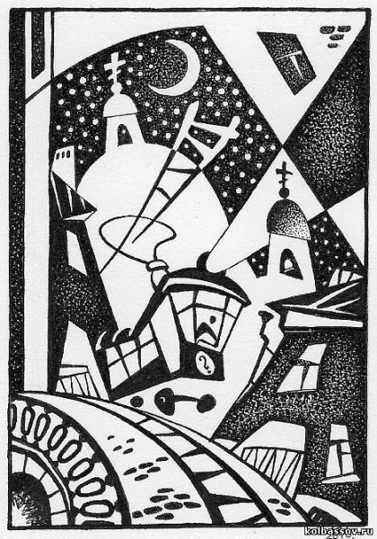 Графическая композиция пейзаж