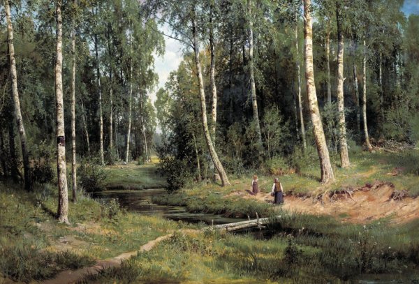 Ручей в Березовом лесу. И. Шишкин. 1883