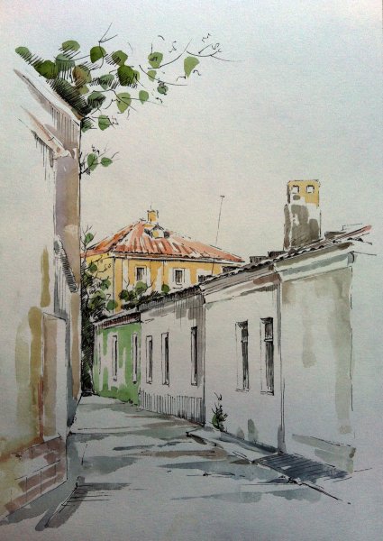 Этюды пленэрные акварелью перспектива