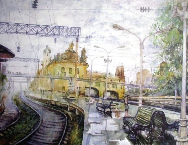 Композиция живопись вокзал