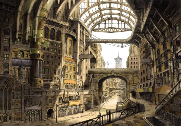 Steampunk стиль архитектура