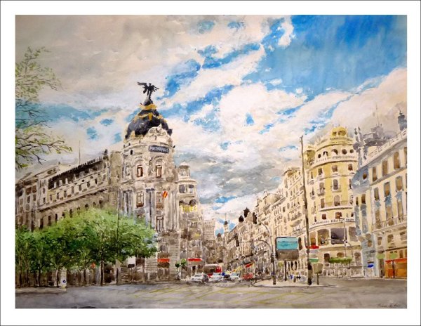 Мадрид акварель