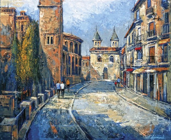 Рисунки акварелью городские пейзажи