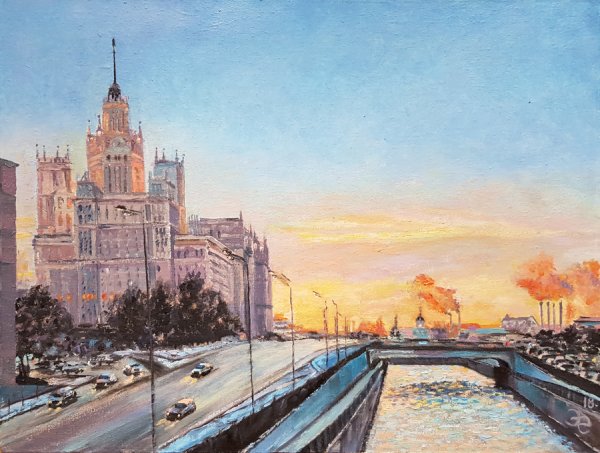 Сталинские высотки в живописи