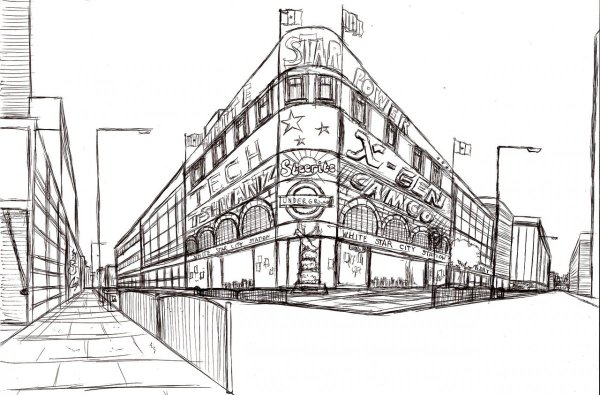 Перспектива с 2 точками схода город