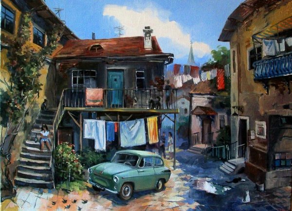 Виктор Лукьянов. "Старый Московский дворик". 1997.