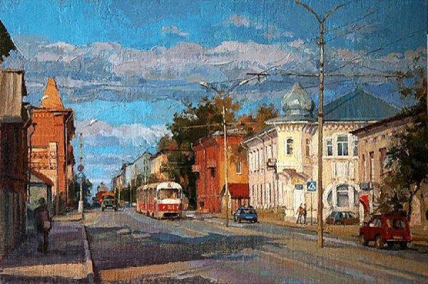 Городской пейзаж Андрей Алексеевич Глинский дом Благовещенского