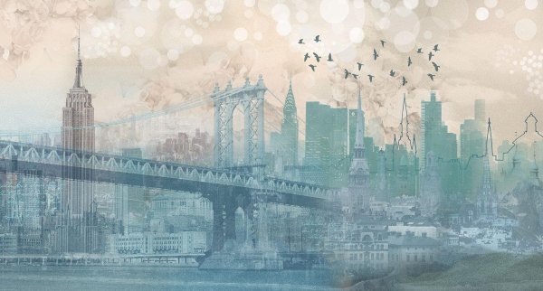 Городской пейзаж черно белый