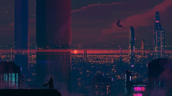 Cyberpunk 2077 City небоскребы