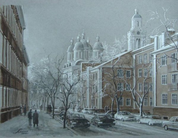 Живопись Владимира Жданова ночной трамвай