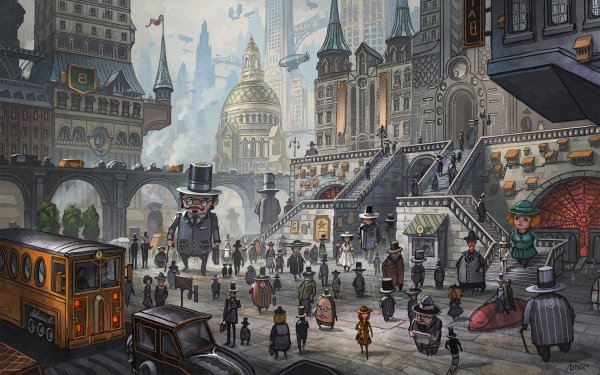 Anthony Brault Steampunk Art город