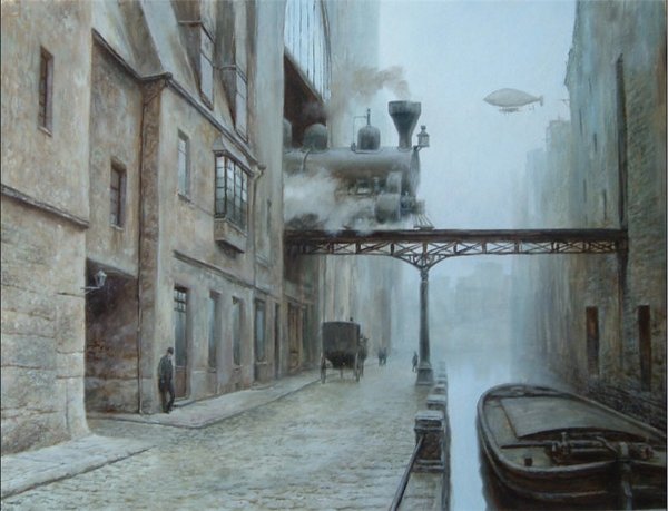 Клокпанк город