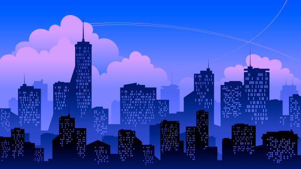 Силуэты домов города