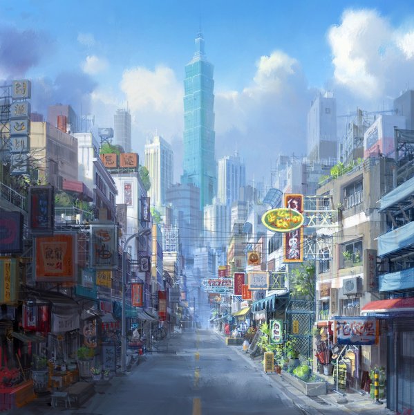 Японский городской пейзаж