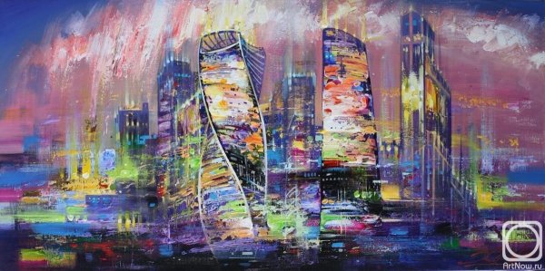 Москва Сити живопись маслом