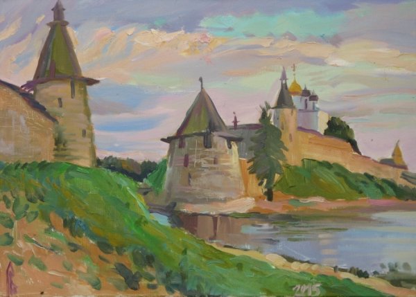 Псков собор пейзаж картина