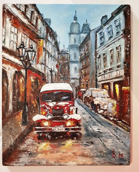 Пейзаж с машиной