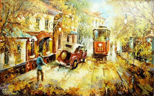 Транспорт в картинах художников