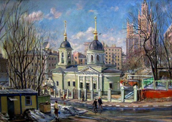 Городской пейзаж " художник Виктор Лукьянов.