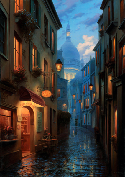 Городской пейзаж с людьми