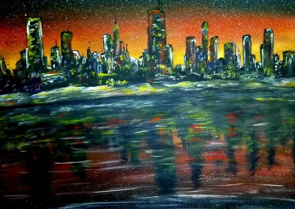 Город гуашью