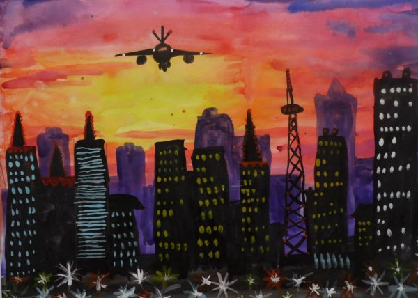 Рисование город