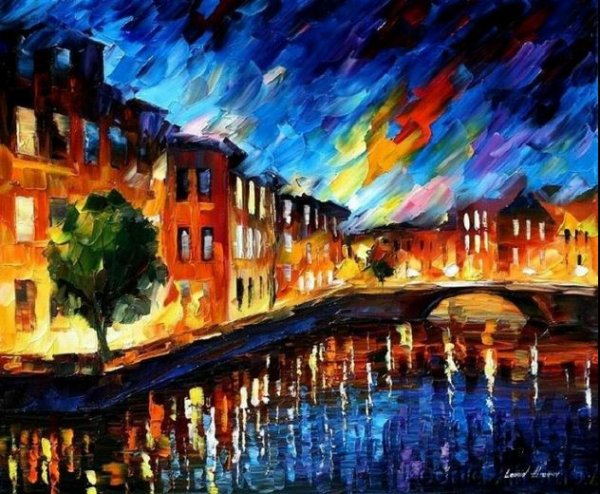 Художник Афремов Леонид ночь в Венеции