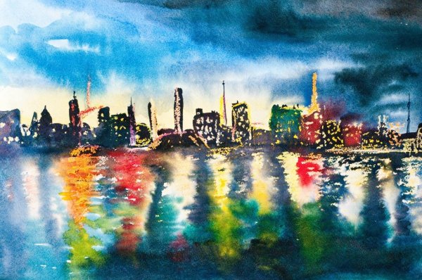 Рисование город