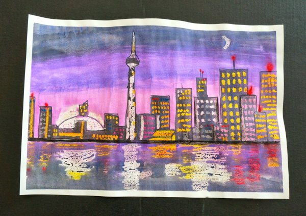 Рисование ночной город