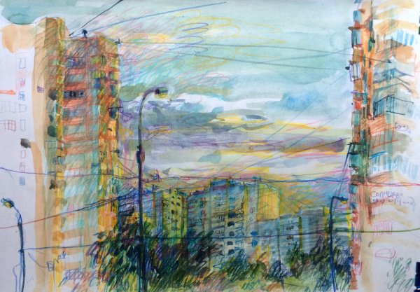 Рисование для детей город