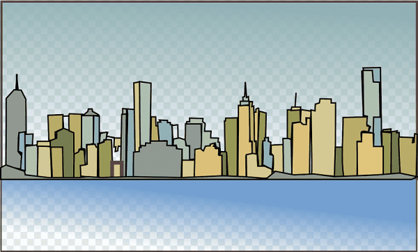 Контурное изображение города