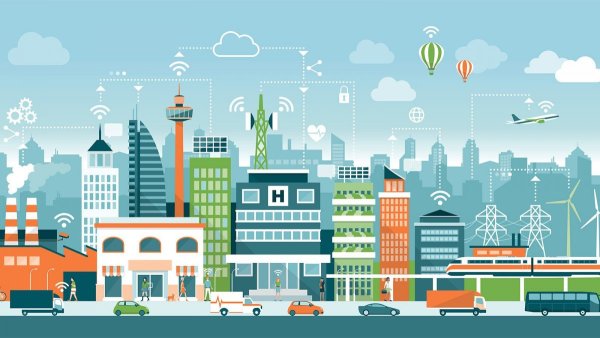 Векторная панорама города