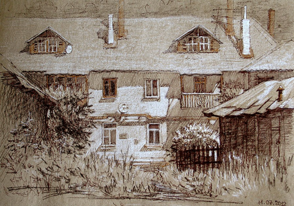 Архитектура на тонированной бумаге