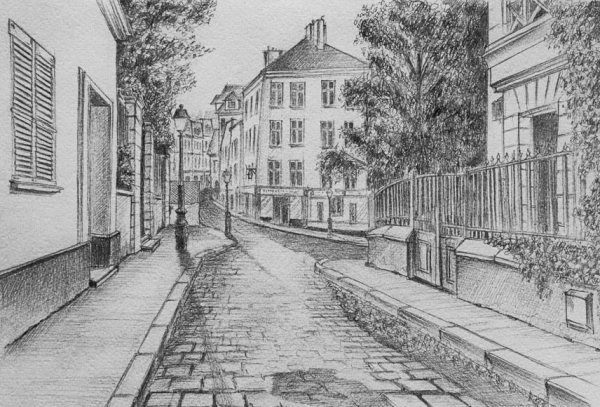 Городской пейзаж Графика перспектива