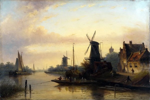 Корнелис спрингер картина городской пейзаж